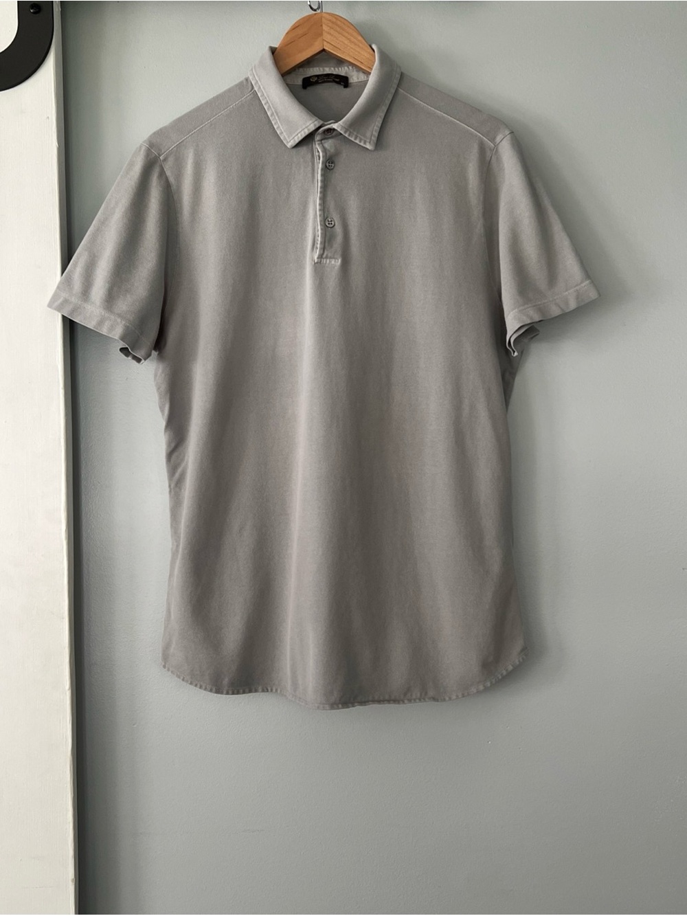 Loro Piana Knit Polo Shirt Men’s XL Made in Italy 100% Cotton Gray Luxury Preppy
